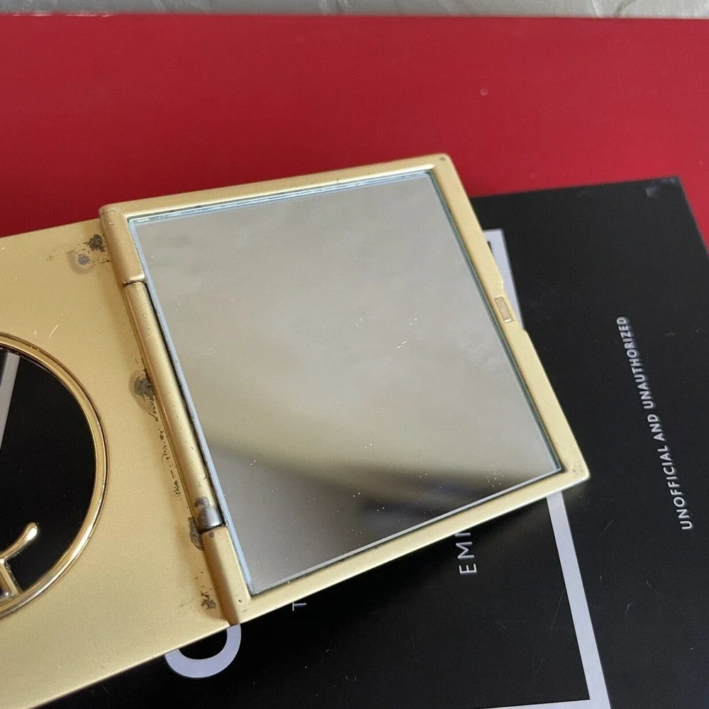 YVES SAINT LAURENT YSL VINTAGE GOLD PURSE MIRROR Metal‎ 1980's Compact